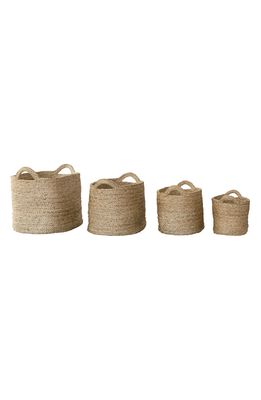 Will & Atlas Set of 4 Oval Jute Baskets in Natural