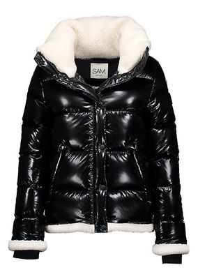 Willa Shearling-Trimmed Down Puffer Jacket