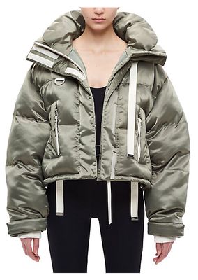 Willow Ama Satin Cropped Puffer Jacket