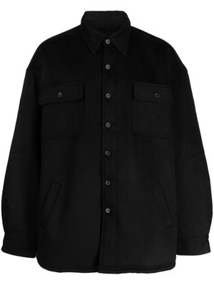 Willy Chavarria felted button-up shirt jacket - Black