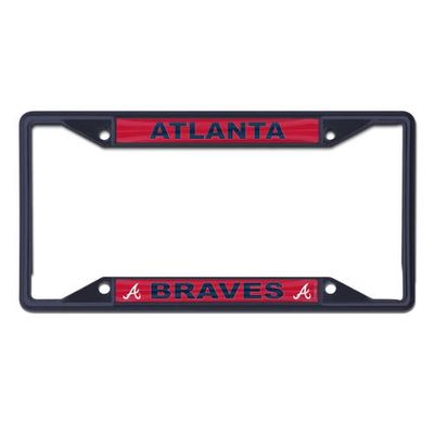 WINCRAFT Atlanta Braves Chrome Color License Plate Frame in Navy