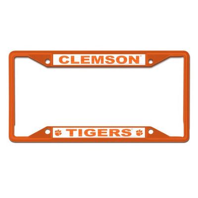 WINCRAFT Clemson Tigers Chrome Color License Plate Frame in Orange