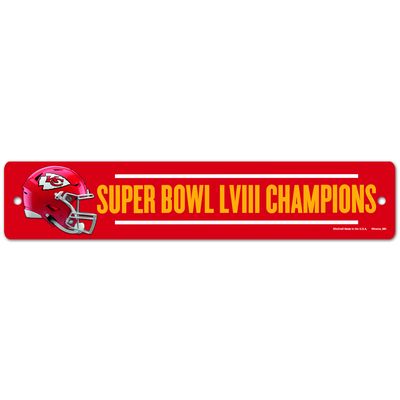 WinCraft Kansas City Chiefs Super Bowl LVIII Champions 3.75" x 19" Street Sign