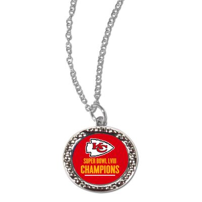 WinCraft Kansas City Chiefs Super Bowl LVIII Champions Round Logo Necklace