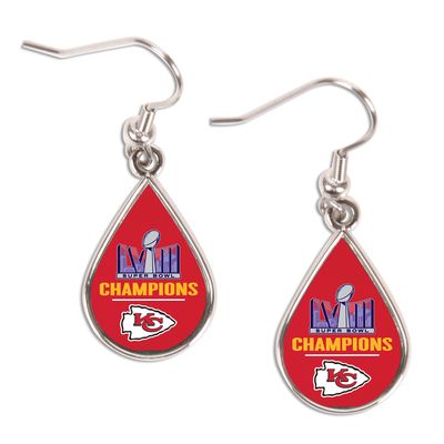 WinCraft Kansas City Chiefs Super Bowl LVIII Champions Teardrop Earrings