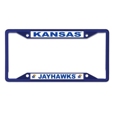 WINCRAFT Kansas Jayhawks Chrome Color License Plate Frame in Blue
