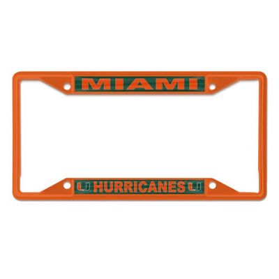 WINCRAFT Miami Hurricanes Chrome Color License Plate Frame in Orange