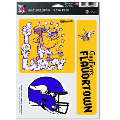 WinCraft Minnesota Vikings NFL x Guy Fieri’s Flavortown 5.5'' x 7.75'' Three-Pack Fan Decal Set