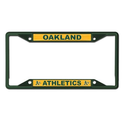 WINCRAFT Oakland Athletics Chrome Color License Plate Frame in Green
