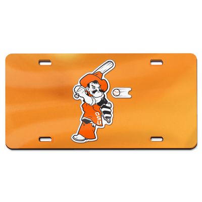 WinCraft Orange Oklahoma State Cowboys Baseball Pete Swing Laser Cut Acrylic License Plate