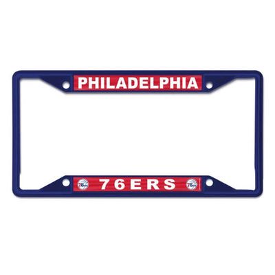 WINCRAFT Philadelphia 76ers Chrome Colored License Plate Frame in Blue