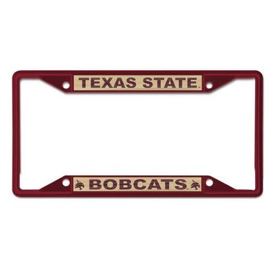 WINCRAFT Texas State Bobcats Chrome Color License Plate Frame in Red