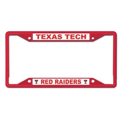 WINCRAFT Texas Tech Red Raiders Chrome Colored License Plate Frame