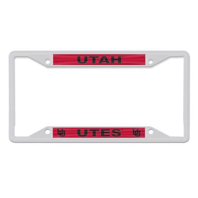 WINCRAFT Utah Utes Chrome Color License Plate Frame in White