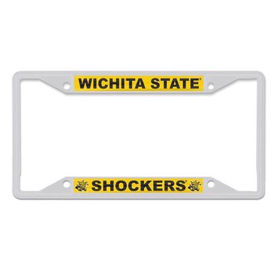 WINCRAFT Wichita State Shockers Chrome Color License Plate Frame in White