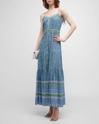 Windansea Paisley-Printed A-Line Maxi Dress