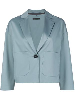 Windsor patch-pocket cropped jacket - Blue