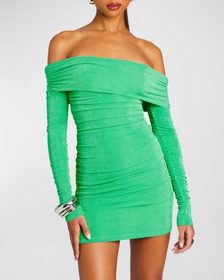 Windsor Sparkly Off-The-Shoulder Mini Dress