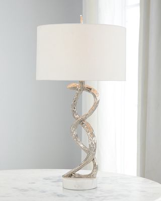 Windswept Silver Table Lamp