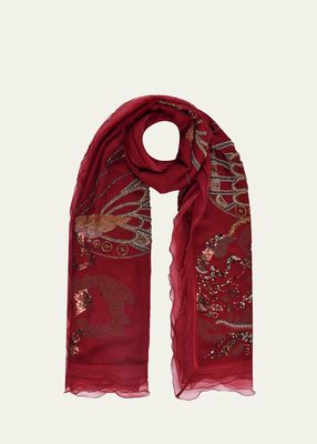 Wings of Desire Beaded Cashmere Scarf