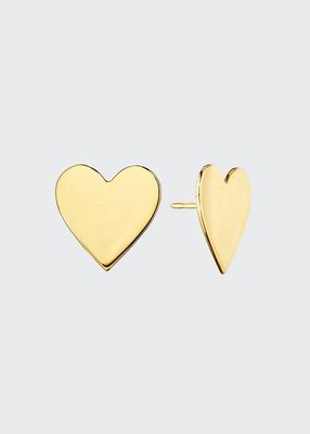 Wings of Love 18k Yellow Gold Large Heart Earrings