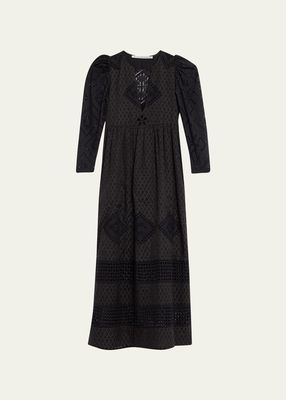 Winifred Black Eyelet Maxi Dress