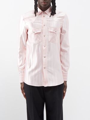 Winnie New York - Striped Silk-blend Satin Shirt - Mens - Pink