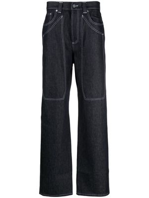 Winnie NY contrast-stitching straight-leg jeans - Blue