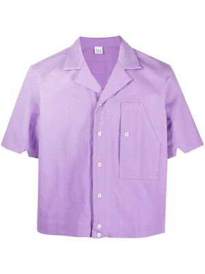 Winnie NY notched-collar short-sleeve shirt - Purple