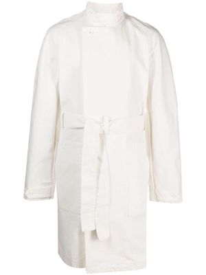 Winnie NY stand-up collar belted cotton coat - Neutrals