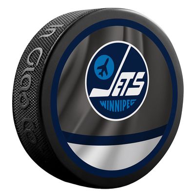 Winnipeg Jets Unsigned Inglasco Reverse Retro Logo Hockey Puck