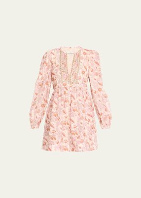 Winslow Long-Sleeve Camellia Mini Dress