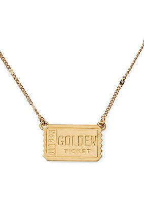 Winter Carnival Ticket Gold-Plated Pendant Necklace