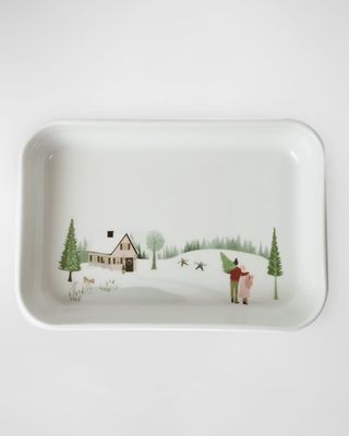 Winter Decor Tapas Plates, Set of 4