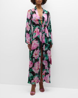 Winter Floral Betty Maxi Dress Coverup