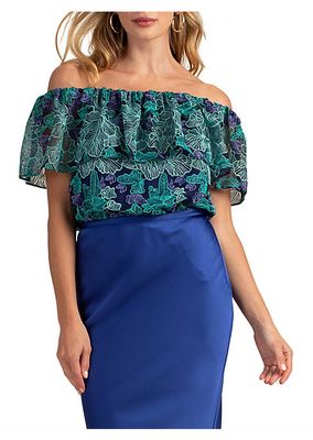 Wisdom Embroidered Off-the-Shoulder Top