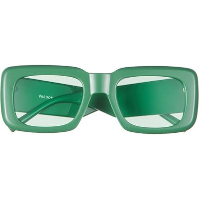 Wisdom Frame 1 52mm Square Sunglasses in Green 