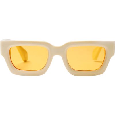 Wisdom Frame 14 Square Sunglasses in Bone