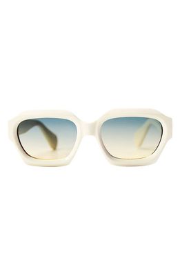 Wisdom Frame 8 53mm Gradient Square Sunglasses in Bone 