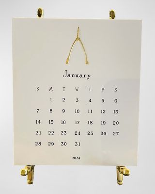 Wishbone 2024 Calendar with Gold Easel
