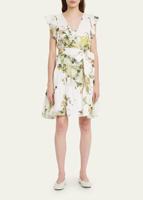 Wisteria Printed Linen Tiered Dress