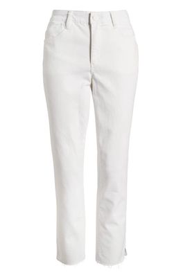 Wit & Wisdom Ab-Solution CoolMax® High Waist Raw Hem Straight Leg Jeans in Optic White