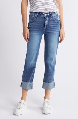 Wit & Wisdom 'Ab'Solution Cuff Straight Leg Jeans in Mid Blue Vintage 