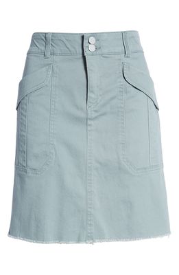 Wit & Wisdom 'Ab'Solution Flap Pocket Stretch Cotton Skirt in Dssl-Dusty Slate