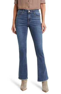 Wit & Wisdom 'Ab'Solution Frayed High Waist Bootcut Jeans in Blue Artisanal