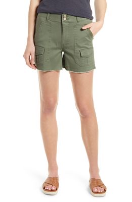 Wit & Wisdom 'Ab'Solution Frayed High Waist Cargo Shorts in Lily Pad