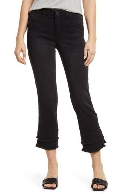 Wit & Wisdom 'Ab'Solution High Waist Double Hem Kick Flare Jeans in Washed Black Artisanal