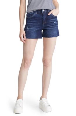 Wit & Wisdom 'Ab'Solution High Waist Raw Hem Denim Shorts in Blue Vintage