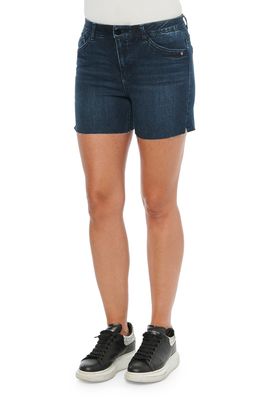 Wit & Wisdom 'Ab'Solution High Waist Raw Hem Denim Shorts in Dark Indigo