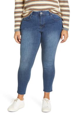 Wit & Wisdom 'Ab'Solution High Waist Raw Hem Skinny Jeans in Mid Blue Vintage